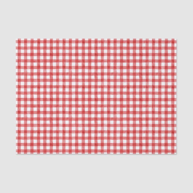 Watercolor Red Gingham Seidenpapier (Vorderseite)