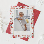 Watercolor Red Winterberry Weihnachtsfest Foto<br><div class="desc">Frohe Weihnachten! Teilen Sie mit Ihrer Familie und Ihren Freunden herzliche Feiertage mit dieser individuell gestaltbaren Weihnachtskarte. Es zeichnet sich durch ein botanisches botanisches Muster roter Winterbeeren aus. Sie können diese Weihnachtskarte mit Goldfolie personalisieren, indem Sie Ihre Daten hinzufügen. Dieses Foto Weihnachtskarte ist in verschiedenen Kartenbeständen erhältlich. Matching-Elemente sind verfügbar....</div>