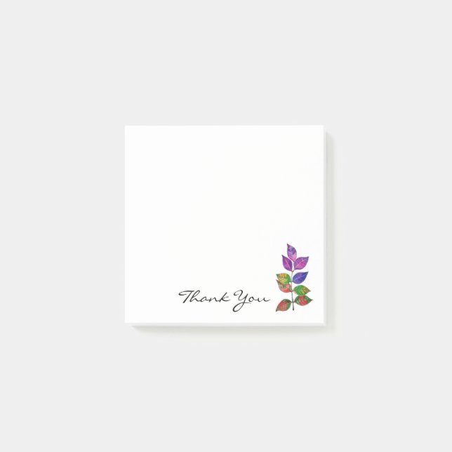 Watercolor-Regenbogen-Blätter Post-it Klebezettel (Vorderseite)