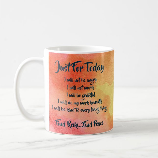 Watercolor Reiki Principles Mug (Gauche)