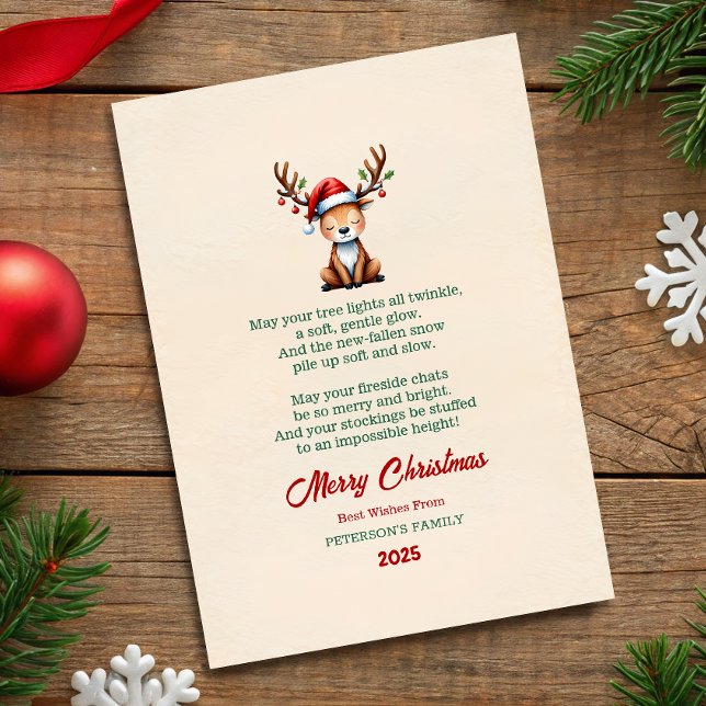 Watercolor Reindeer Christmas Greeting Card Einladung (Von Creator hochgeladen)