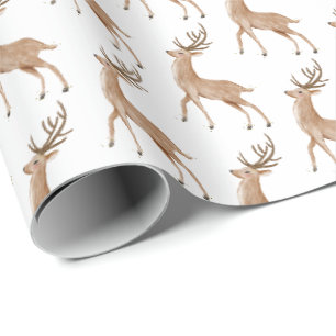 Watercolor Rentier Weihnachtswrapping Paper Geschenkpapier