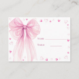 Watercolor Ribbon & Heart Coquette Seating Decor Platzkarte