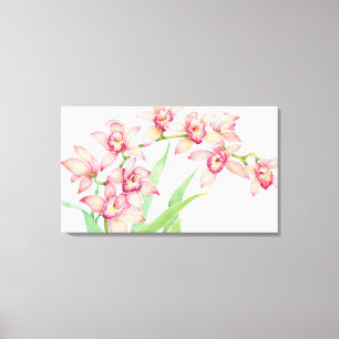 Watercolor-rosa Blumen Leinwanddruck