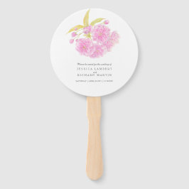 Watercolor rosa Blüte Hochzeitskalender Fans Fächer