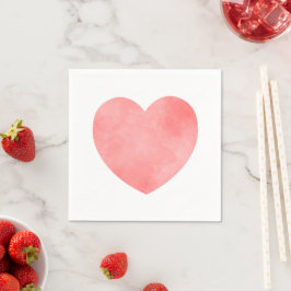 Watercolor rosa Herzdesign Serviette