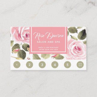Watercolor-rosa Rosen-Loyalität Visitenkarte