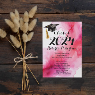 Watercolor Rose 2019 Graduation Party Invitation