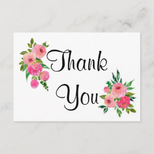 Watercolor-Rose danken Ihnen zu kardieren Dankeskarte