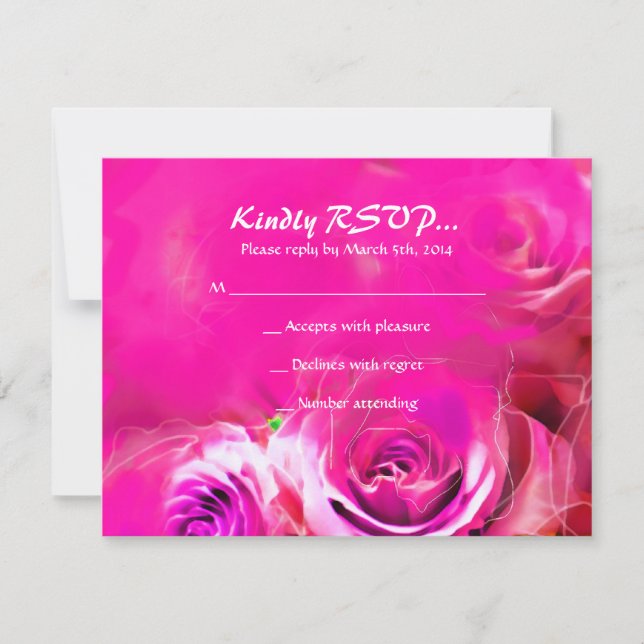 WATERCOLOR ROSE NEON Bat Mitzvah RSVP Card (Vorderseite)