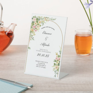 Watercolor Rose Wedding  Sockelschild