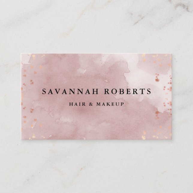 Watercolor rosegold Glitter-Geschäftskarte Visitenkarte (Vorderseite)