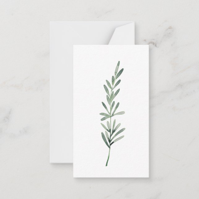 Watercolor Rosemary Mitteilungskarte (Vorderseite)