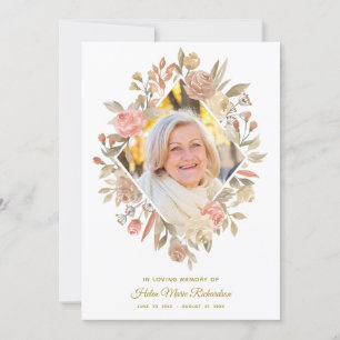 Watercolor-Rosen-Foto-Beileids-Begräbnis danken Dankeskarte