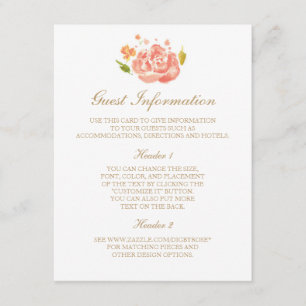 Watercolor-Rosen-Informations-Karte Begleitkarte