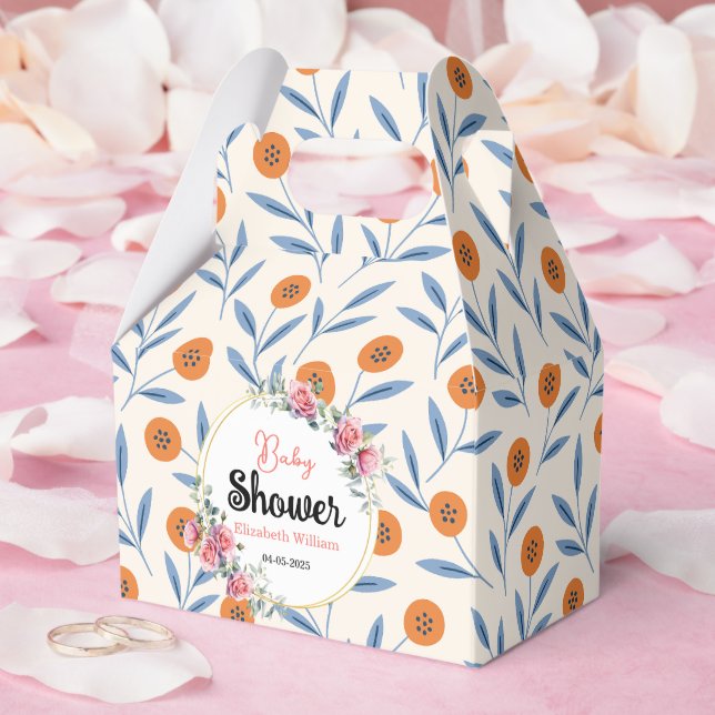 Watercolor Roses & Eucalyptus Baby Shower Geschenkschachtel (Hochzeit)