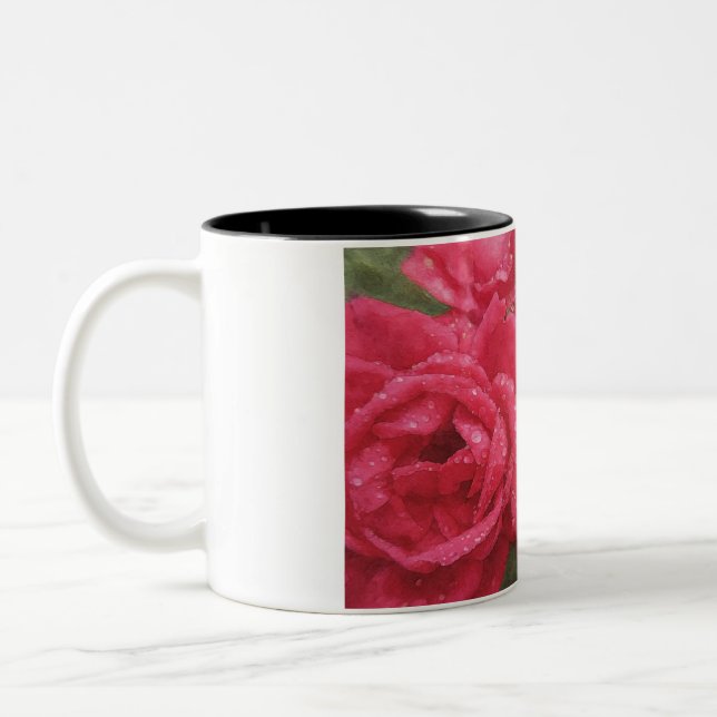 Watercolor Roses Zweifarbige Tasse (Links)