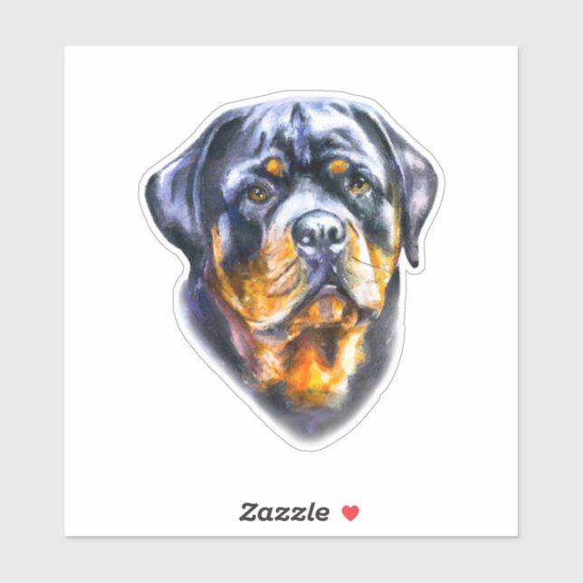 Watercolor Rottweiler Aufkleber (Blatt)