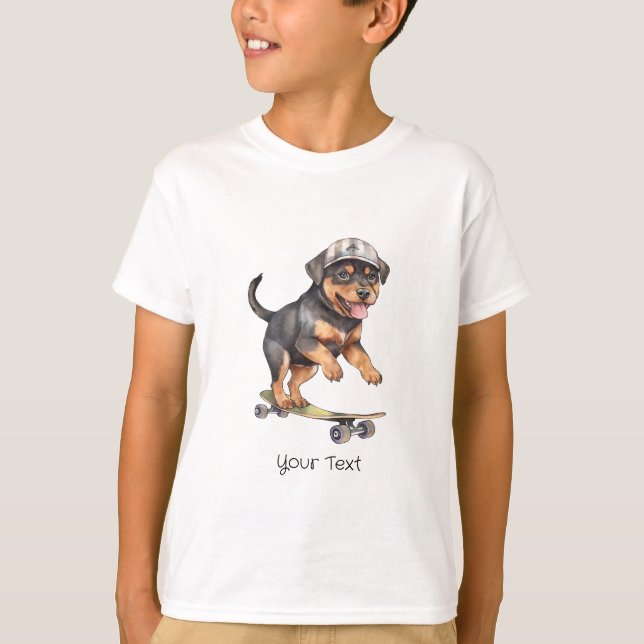 Watercolor Rottweiler Boy T - Shirt (Vorderseite)
