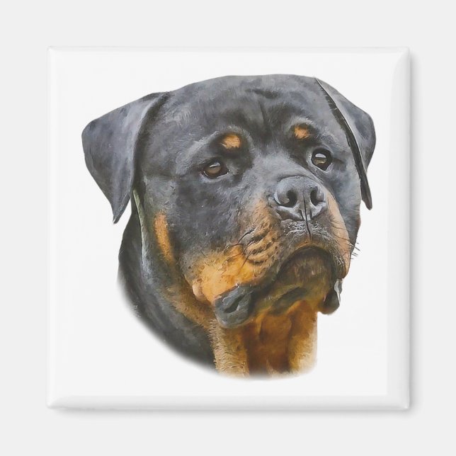 Watercolor Rottweiler Magnet (Vorne)