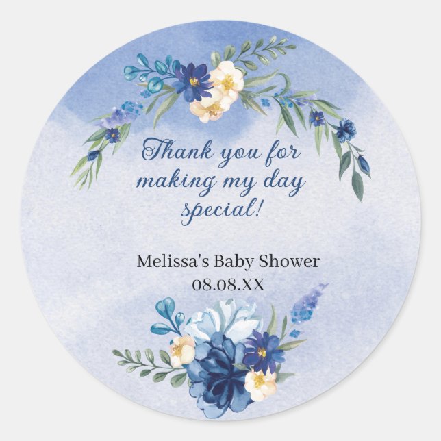 Watercolor Royal Baby Blue Stickers (Vorderseite)