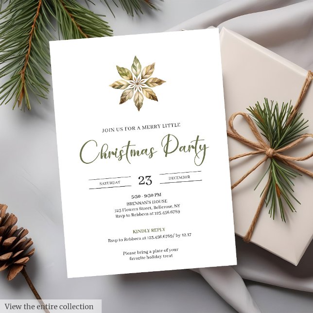 Watercolor Rustic Neutral Earthy Minimalist Cozy  Einladung (Watercolor Rustic Neutral Earthy Minimalist Cozy Xmas Party Invitation)
