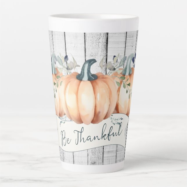 Watercolor Rustic Pumpkins Milchtasse (Vorderseite)