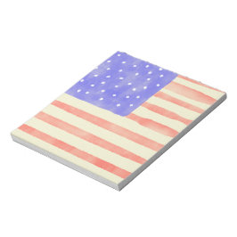 Watercolor rustikale US-Flagge Notizblock