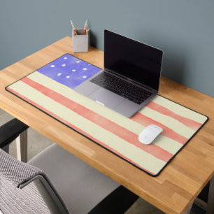 Watercolor rustikale US-Flagge Schreibtischunterlage
