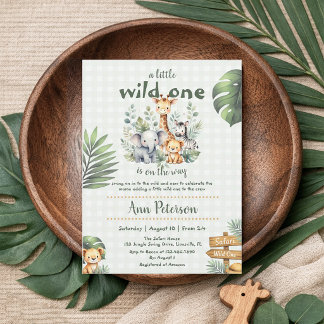 Watercolor Safari Baby Shower Invitation