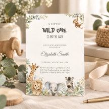 Watercolor-Safari-Tiere & Grünzeug-Baby-Party 