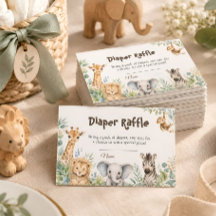 Watercolor Safari-Tiere Thema Baby Shower 