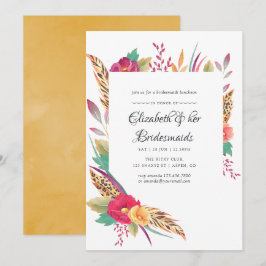 Watercolor Safari Wedding Bridesmaids Luncheon Einladung