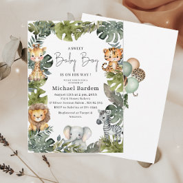 Watercolor Safari Wild 1 1. Geburtstag Boy Invita Einladung