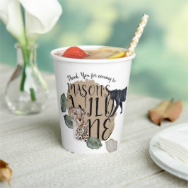 Watercolor Safari Wild One Animal Birthday Party Pappbecher