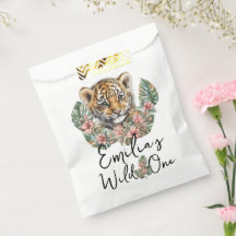 Watercolor Safari Wild One Baby Tiger Cub Geburtst