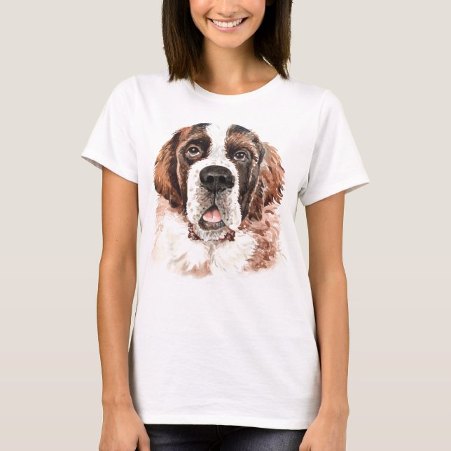 Watercolor Saint Bernard T-Shirt (Vorderseite)