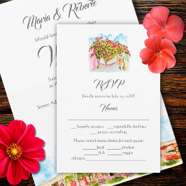Watercolor San Miguel de Allende Wedding RSVP Card Einladung