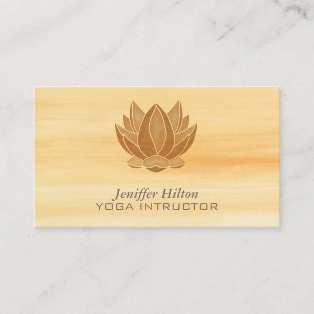 Watercolor sanfte Lotus Blume Eleganter Stil Visitenkarte (Vorderseite)