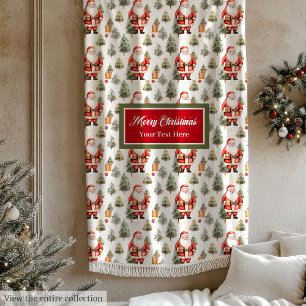 Watercolor Santa Claus Individuelle Name Weihnacht Fleecedecke