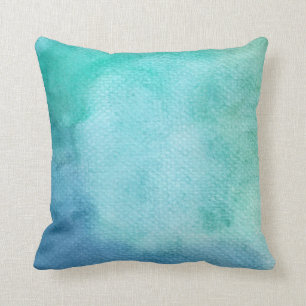 Watercolor-Schatten von aquamarinem Kissen