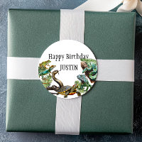 Watercolor Schlange Birthday Reptile