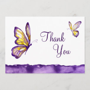 Watercolor-Schmetterling danken Ihnen kardiert Dankeskarte