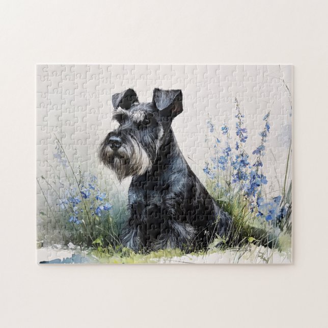 Watercolor Schnauzer (Horizontal)