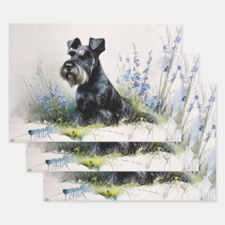 Watercolor Schnauzer Decoupage Geschenkpapier Set