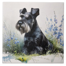 Watercolor Schnauzer Fliese