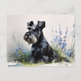 Watercolor Schnauzer Postkarte