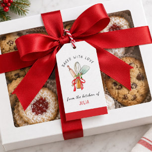 Watercolor-Schneebesen-Bäcker-Weihnachtsbäckerei-G Geschenkanhänger