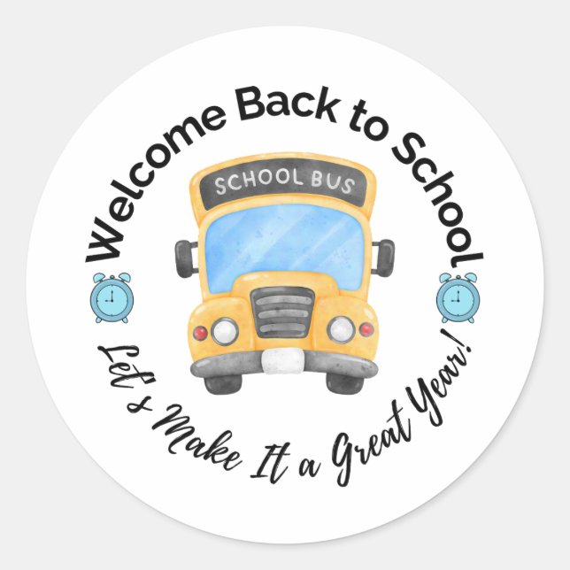 Watercolor School Bus Sticker (Vorderseite)