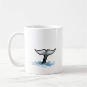 Watercolor-Schwanzteller-Orca-Aufkleber Kaffeetasse